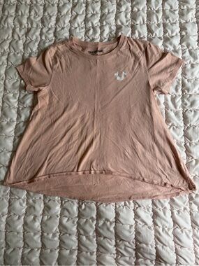 Girls True Religion Blush Pink Short Sleeve Crewneck Tee